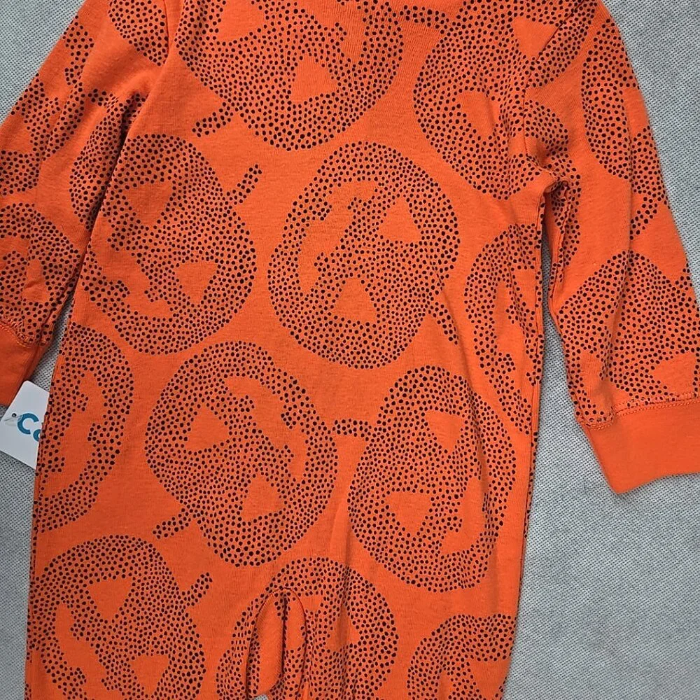 Carters Baby 6 mo Halloween Orange Long‎ Sleeve 1 piece Sleeper Pumpkin NEW
